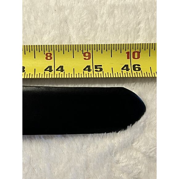 Eddie Bauer Mens 40 Black Genuine Leather Dress Belt Silver Gold Brass Buckle - Picture 11 of 15